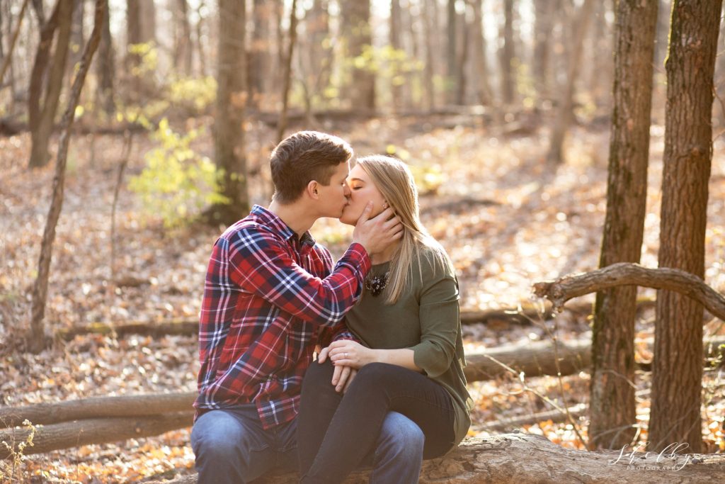 engagement session in the woods